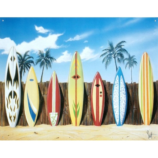 [605279111985] Surfboards Tropical Beach Palm Trees