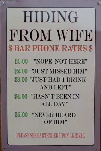 [065254856262] Hiding From Wife Bar