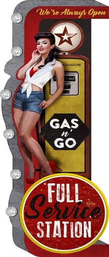 [680041063747] Insegna A Led Full Service Station Pin-Up 