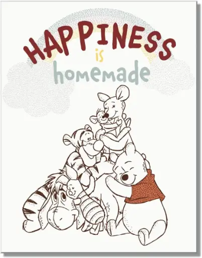 [605279227631]  Winnie the Pooh Happiness is Homemade 
