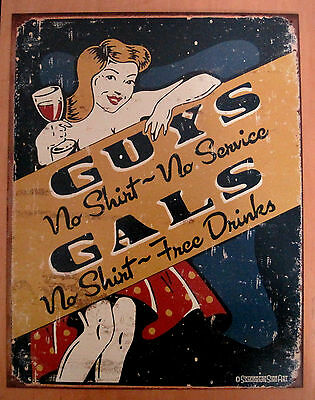 [605279115013] No Shirt Tin Sign