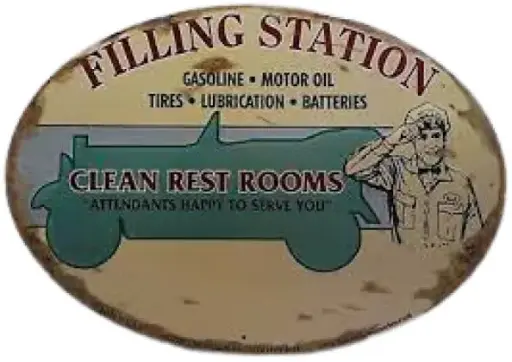 [90022147856] Filling Station Clean Restrooms Oval